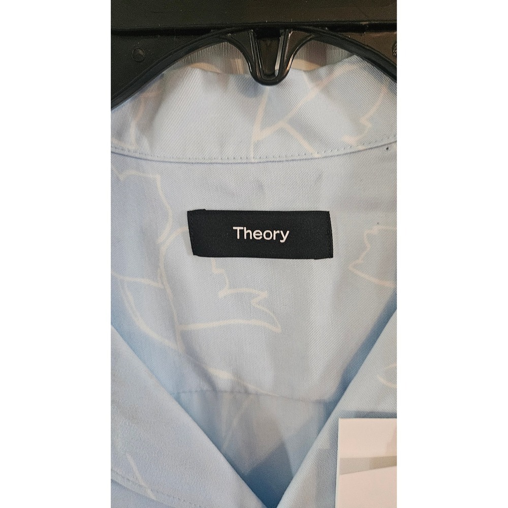 NWT Theory Irving Blokecore Men Large Skylight Multi Sketch Floral Lyocell Shirt - Picture 1 of 9